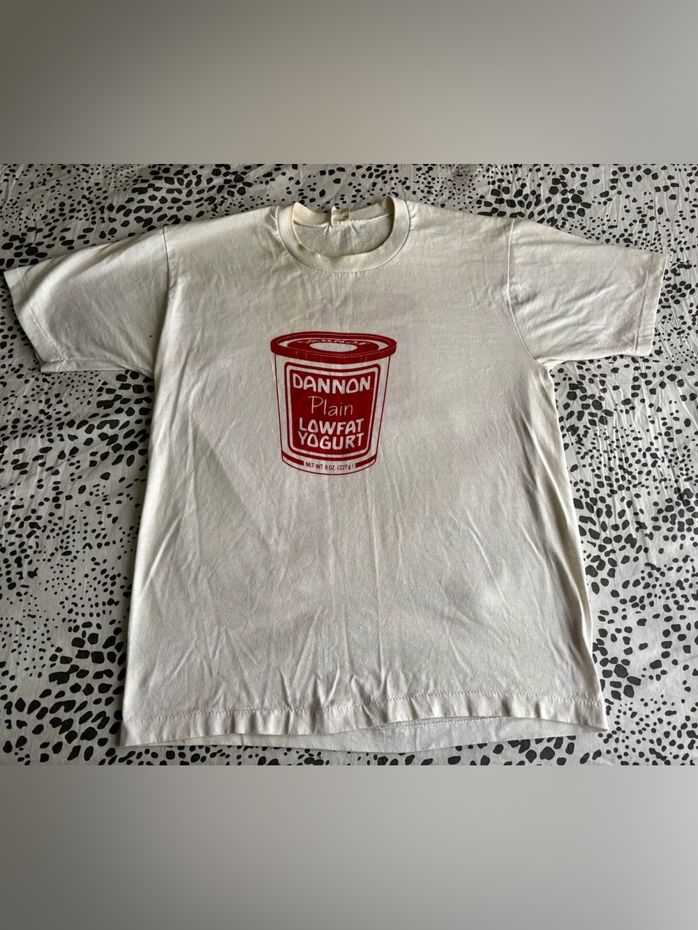 Vintage 1970s Dannon Plain Lowfat Yogurt Pop-Art Tee